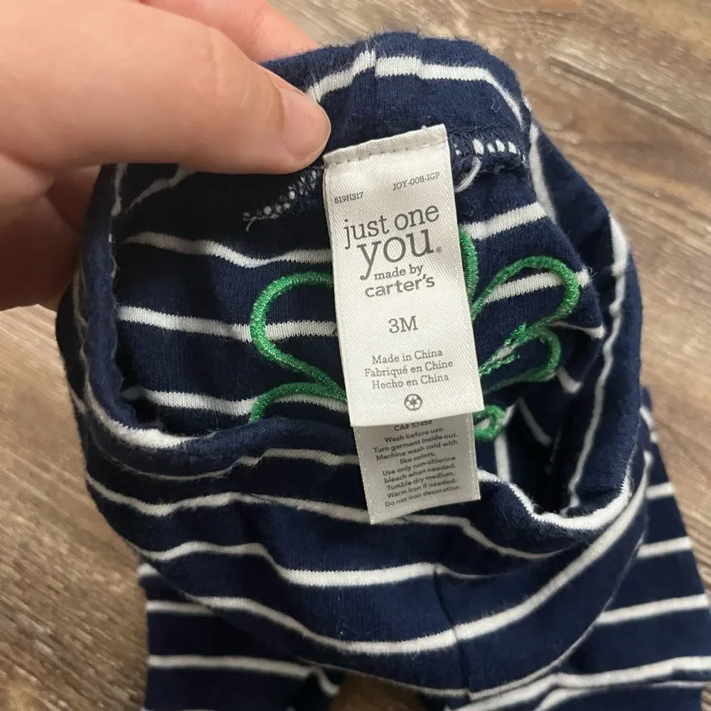 Carter’s Just One You Striped Clover Pull On Pants Baby Bot Size 3M